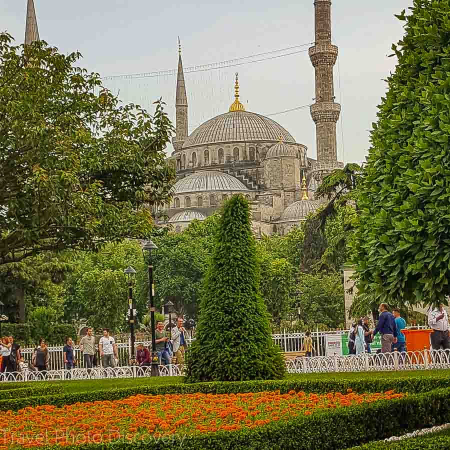 Gardens fronting the Blue Mosque in Sultanhamet, Istanbul