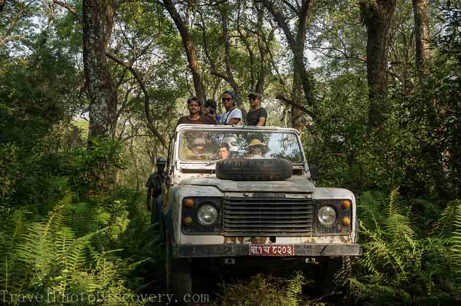 Safari jeeps at Machan wildlife resort and Chitwan National Park