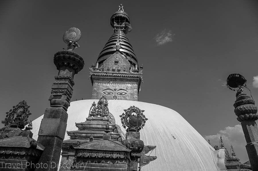 The monkey temple or Swayambhu in Katmandu