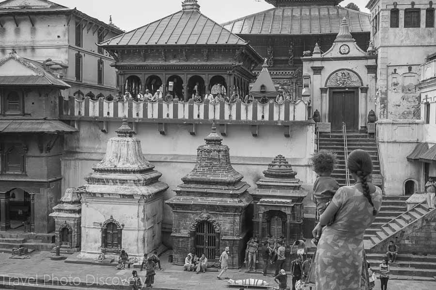 An ancient temple in Katmandu Nepal photography in black and white