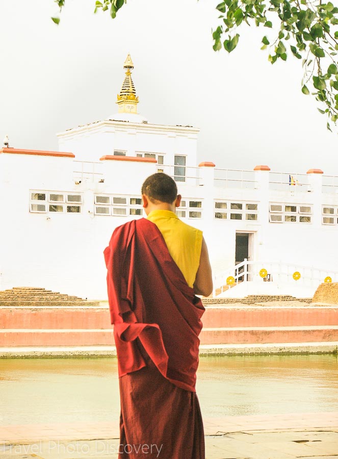 Facing the Mayadevi temple at Lumbini