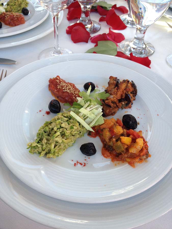 Cooked salad course - foods to try in Morocco