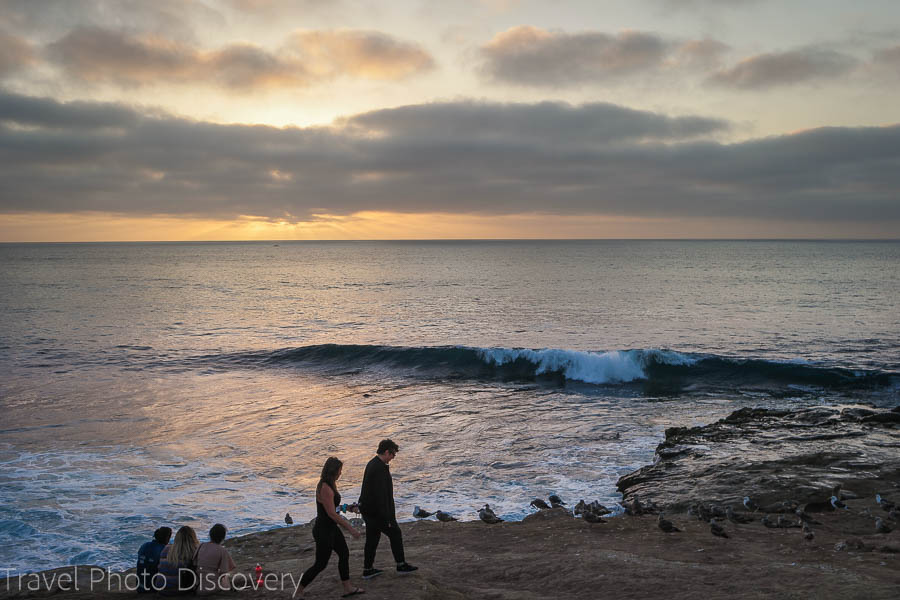 A sunset moment on the coast line in La Jolla