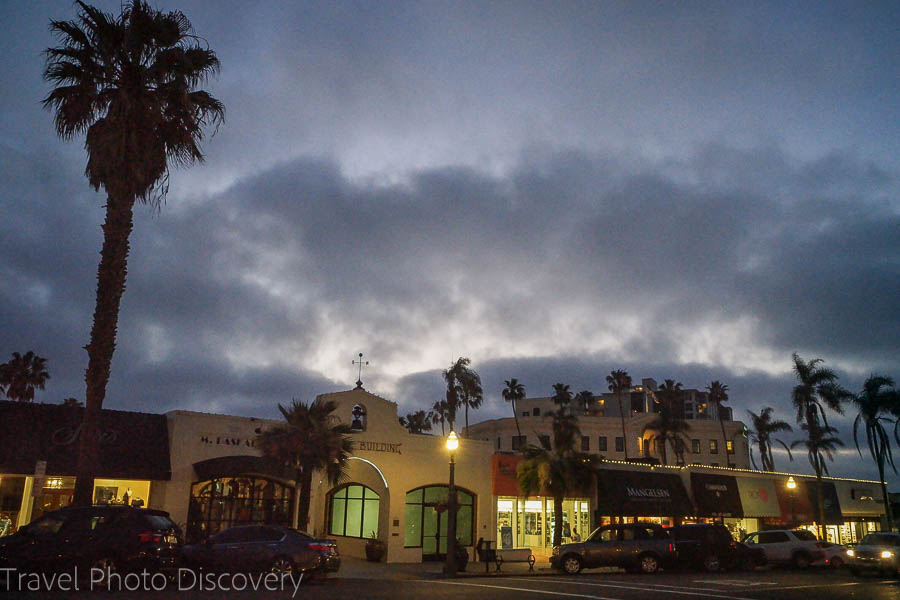 La Jolla shopping in the village at night time