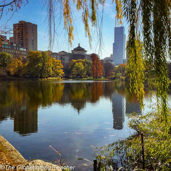 New York City in fall time and Harlem Meer