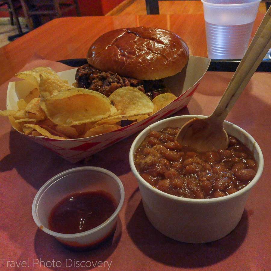 Lone Pine downtown barbeque meal at a diner