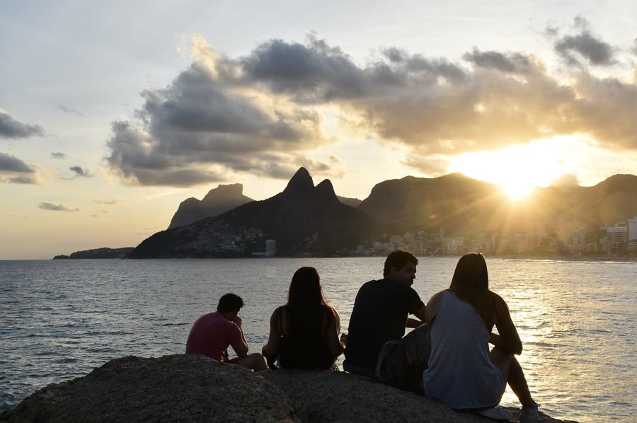 Ipanema beach sunset in Rio