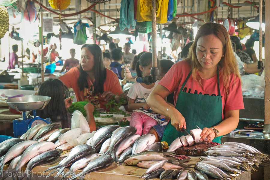 seafood stall at the Vigan marketplace