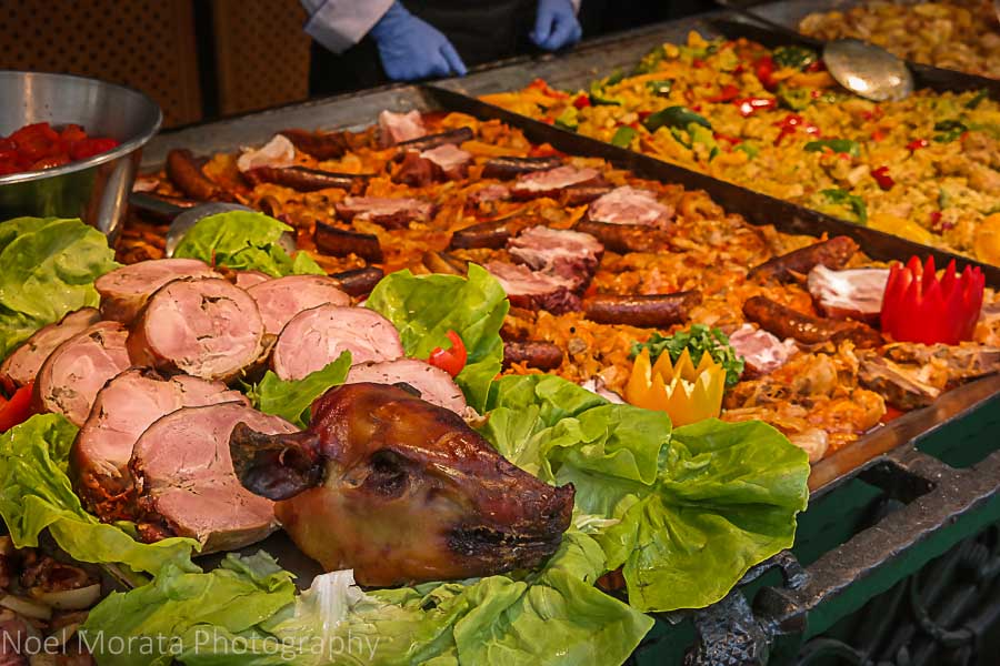 trying the street food in Budapest