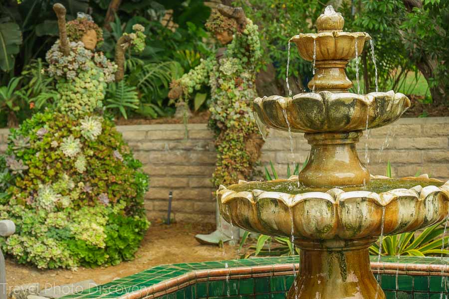 Visiting the San Diego Botanical Garden fountains in the garden
