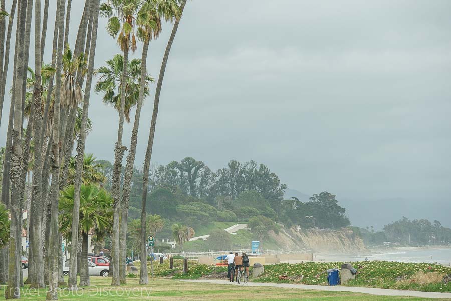 Santa Barbara city Cabrillo bicycle path ocean front