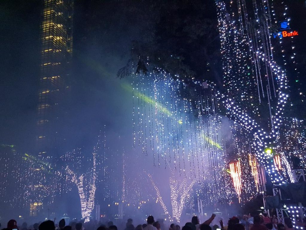 night light show at Ayala Triangle