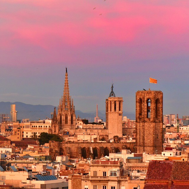 Barcelona at sunset and views