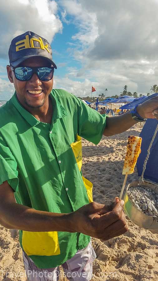 Food vendors at the beach in Bahia