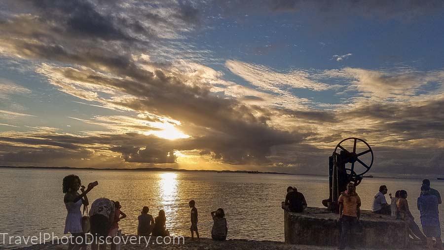 Salvador sunset on the coastline