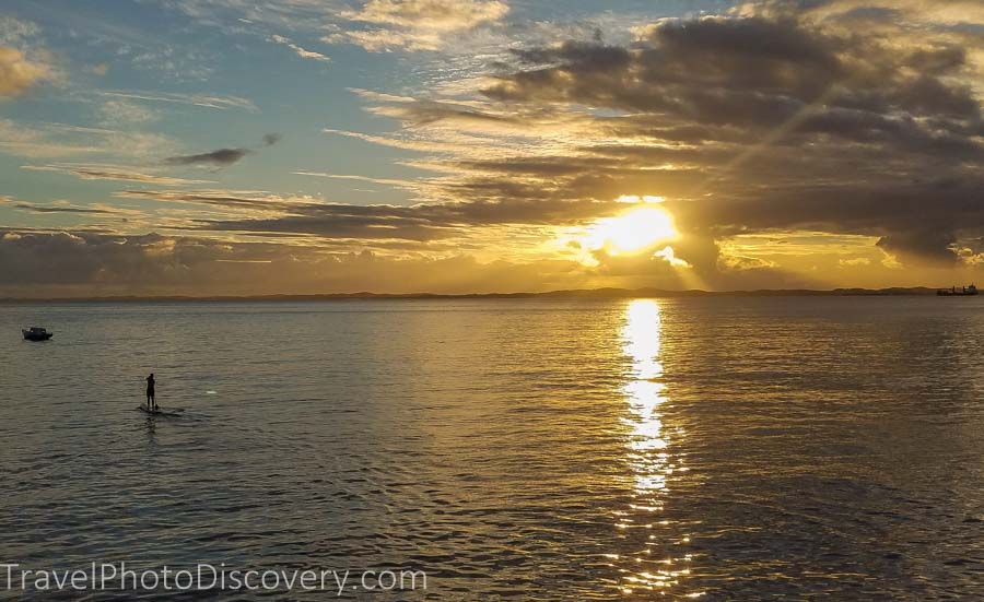 Salvador sunset on the coastline