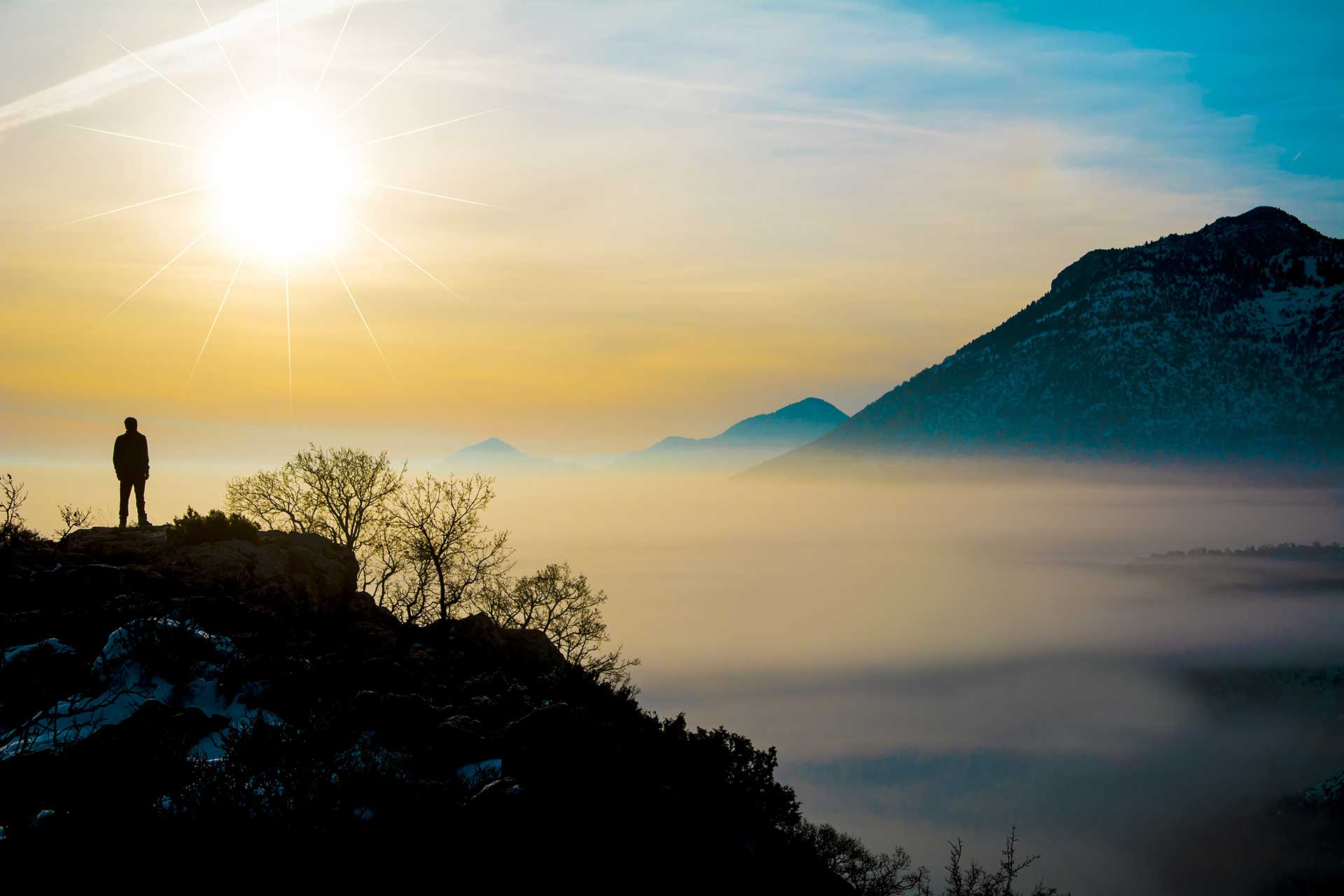 Sunflare image on a landscape shot