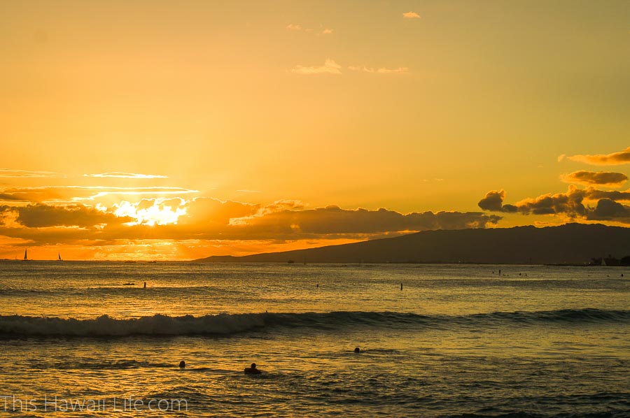 Sunset in Waikiki Honolulu