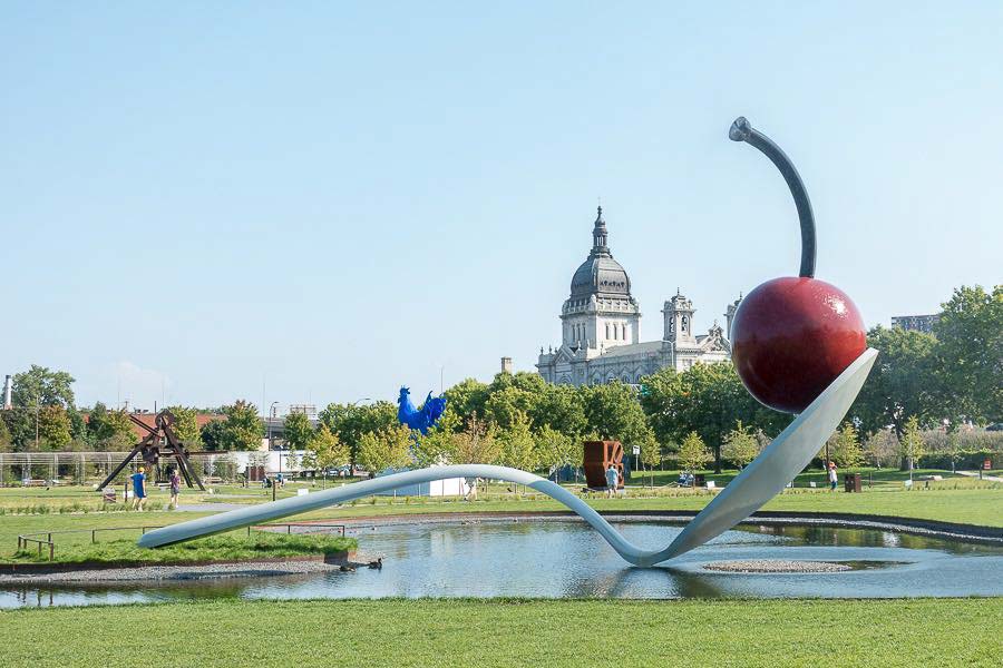 Walker Sculpture Garden in spring