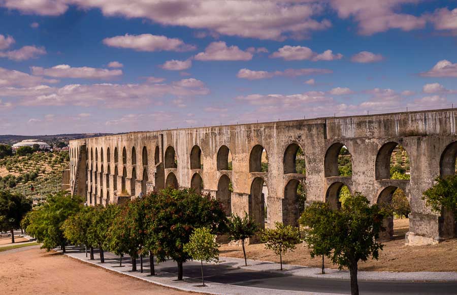 Aqueduct Elvas in Evora Portugal
