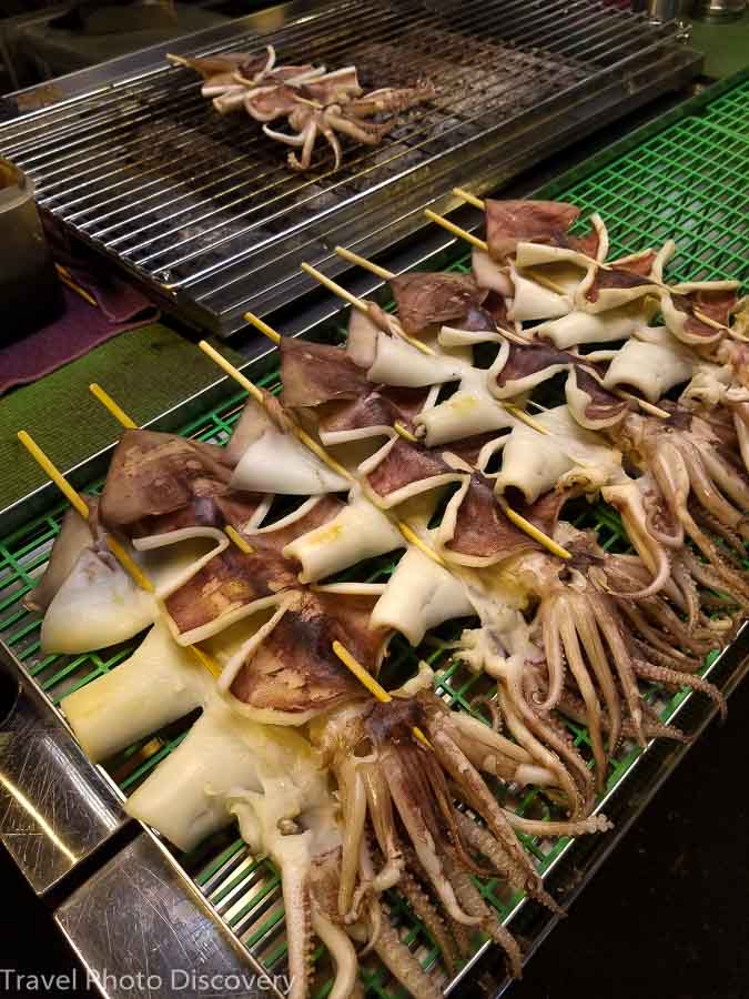 Grilled Squid at the Taipei night markets