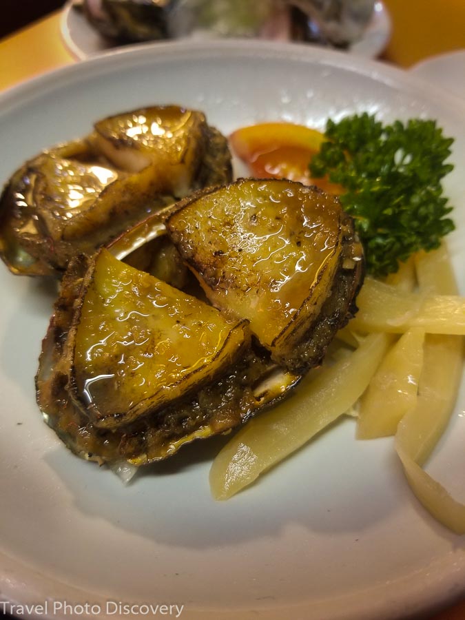 Grilled abalone at Raohe night market