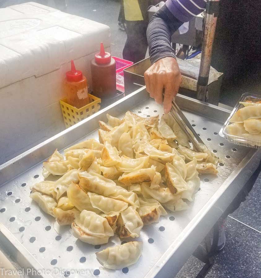 Fried hot dumplings at the night markets in Taipei