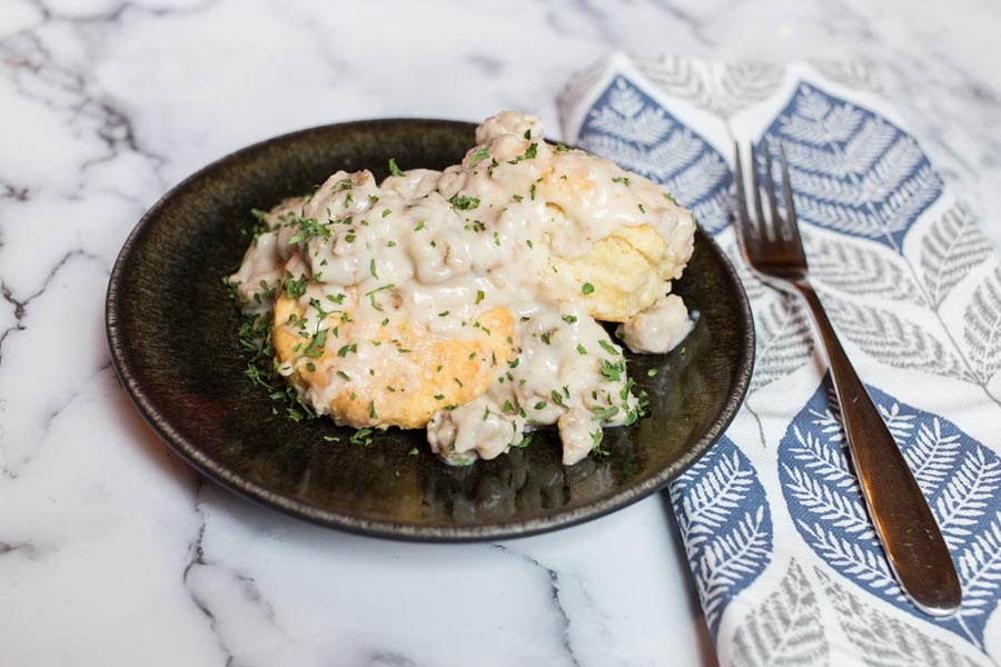 vegan biscuits and gravy full image