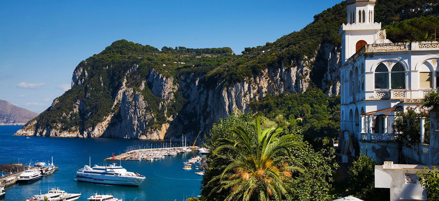 Capri island from a coastline view