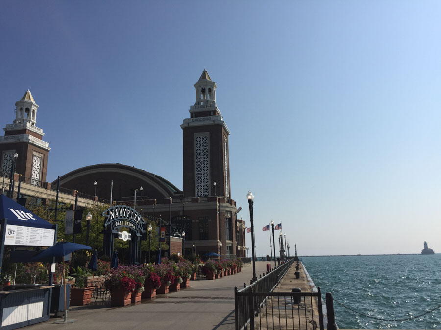 Chicago - Lake Michigan Waterfront & Navy Pier in spring