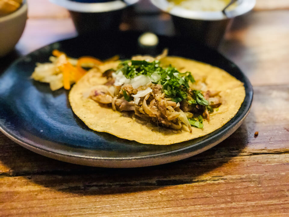 Vegetarian tacos in Mexico City