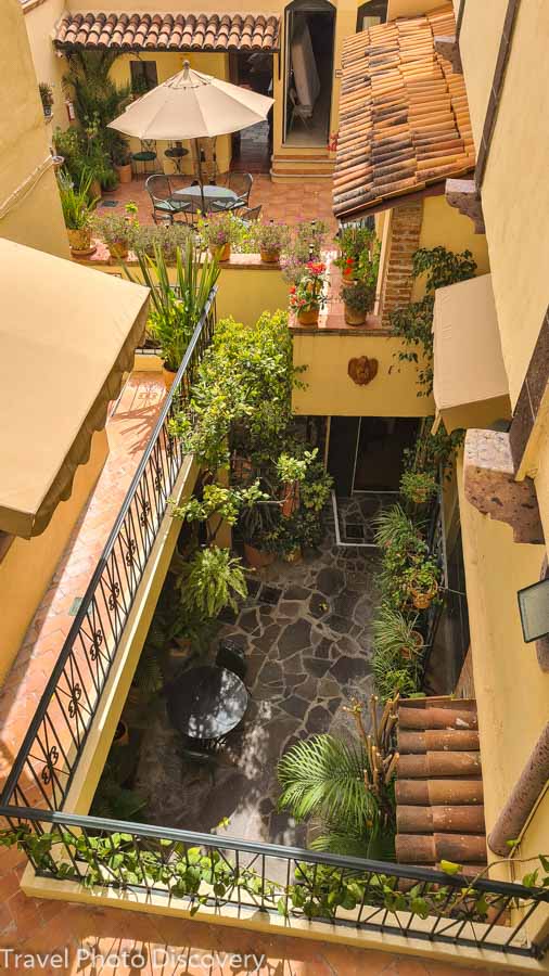 quiet boutique inn with private outdoor patios for each room at Villa Mirabel