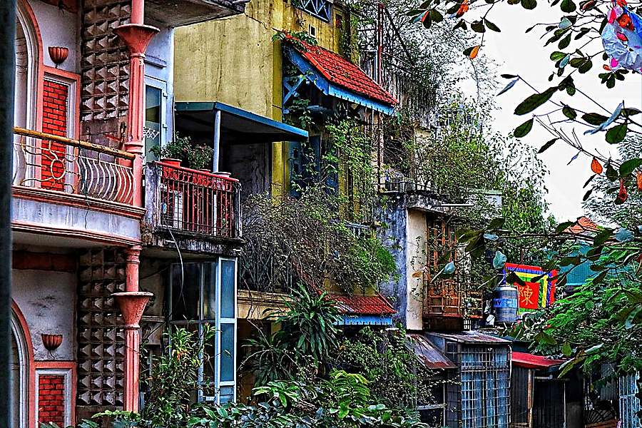 Colorful streets of Hanoi