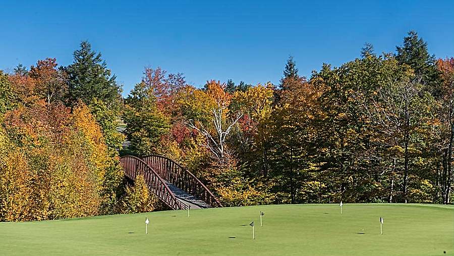 Stowe, Vermont in fall season