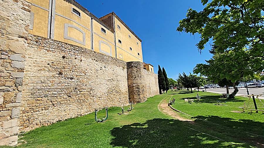 The ancient city walls around the waterfront area