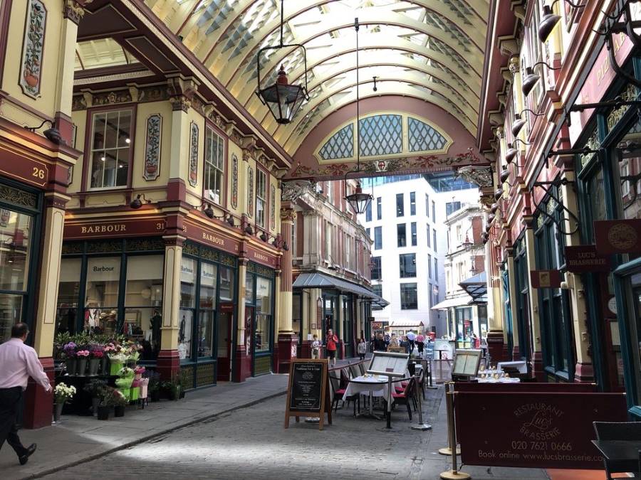 Leadenhall market in old london town