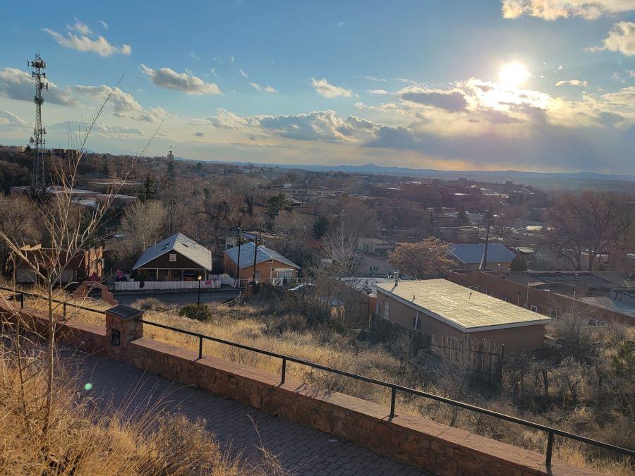 Climb to the tallest viewpoint of Santa Fe for sunset