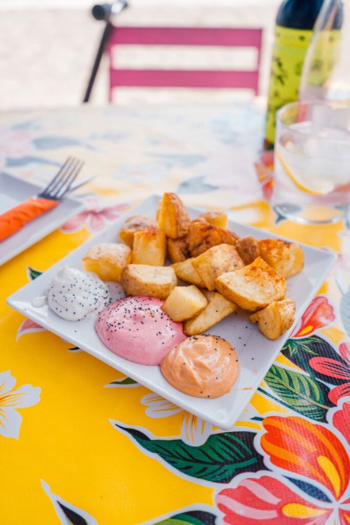 Patatas Bravas: fried potatoes with signature spicy sauce